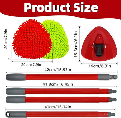 6 Packs Mop Head Replacements & 4-Section Spin Mop Handles for Ocedar, and Spin Mop Base Compatible with O-Cedar EasyWring 1 Tank Spin Mops Refills