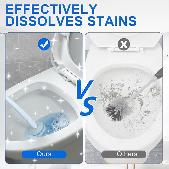 Disposable Toilet Brush and Holder Set, with 30 PCS Toilet Bowl Wand refills for Clorox.