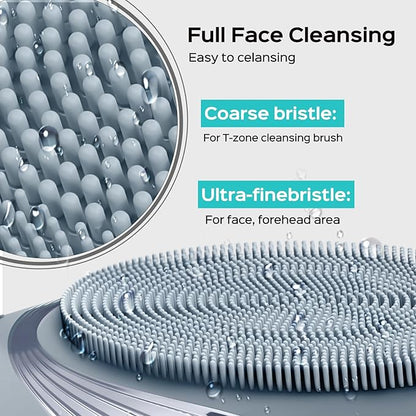 COSLUS FBS01 Face Scrubber Facial Cleansing Brush: 5 Cleansing Modes Silicone Face Wash Scrubber for Men Beard Care, Sensitive Skin - Deep Cleansing & Gentle Exfoliating, Portable for Shower & Travel