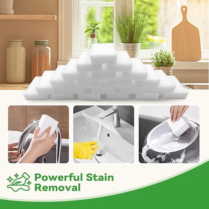 Magic Erasers Sponge, Water-Activated Cleaning Sponge, Multi-Purpose Melamine Foam Cleaner for Kitchen, Bathroom, Walls, Shoes & Car Interior – Durable, Non-Scratch & Reusable (20)