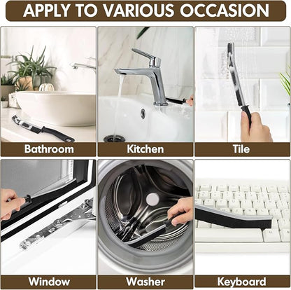 3P Crevice Cleaning Brush Hard Bristle Crevice Grout Cleaner Brush Thin Brush Gap Grout Cleaner for for Household Use, Bathroom, Kitchen