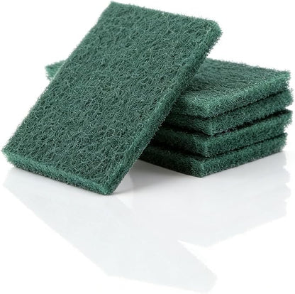 5Pcs/Set Scourer Scouring Pad, Heavy Duty Scour Pads Sponge Dish Scrubber Non-Scratch Reusable Household Scrub Pads Abrasive Finishing Pads for Kitchen and Dish Cleaning Tool(Green)