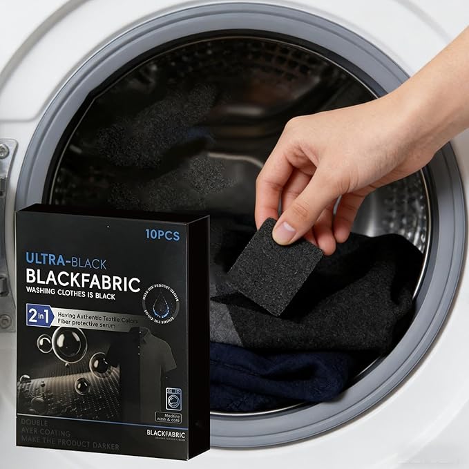 Black Clothing Colour Restore, 10 Pieces Fabric Paint Dark Tablets, Colour Grabber Laundry Sheets, Restore Color Long-Lasting Laundry Supplies, for Cotton Linen Wool T-Shirts Shoes Jeans