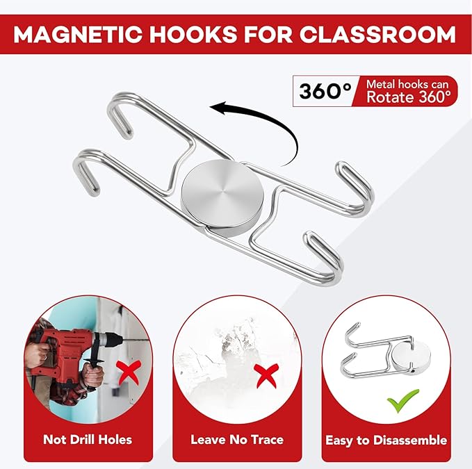 Buelkmag Magnetic Hooks 80Lbs+ 2026 Cruise Essentials Magnet Hook Heavy Duty Magnets Hanging Hooks for Refrigerator Grill Toolbox Cabins Outdoor 4 Pack (Silver)
