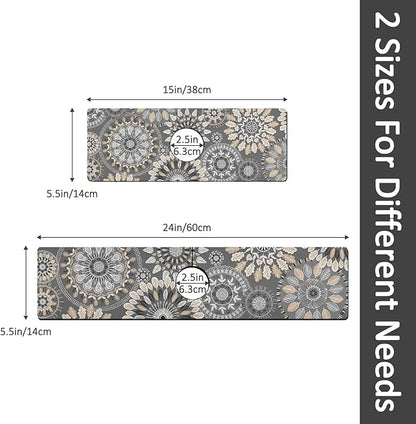 2PCS 15" X 5.5" Kitchen Sink Splash Guard Faucet Mat Mandala Super Absorbent Fast Drying Faucet Guard & Draining Mat Sink Splash Guard Behind Faucet for Kitchen, Bathroom