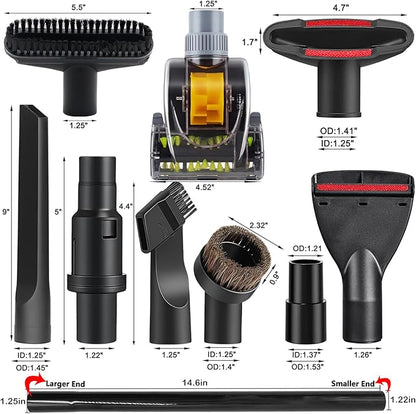 12 Pcs Vacuum Attachments Accessories for Shark Navigator Lift Away Attachments, Fit NV350 NV352 NV355 NV356E, Rotator NV500 NV501, Rocket HV301 Series Upright Vacuum, 1 1/4" (32mm) Vacuum Attachments