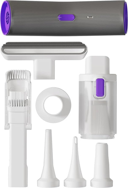 Vogano Handheld Vacuum Cleaner Cordless, 15000Pa High Power, Portable Mini Car Vacuum Air Duster with 2 Suction Modes & Multi-Nozzles for Desk Home Office Pet Hair, Silver