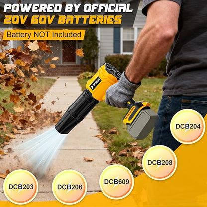 Cordless Leaf Blower Compatible for Dewalt 20V Battery(NO Battery), Mini Turbo Jet Blower with 2 Nozzles, Lightweight & One-Hand Use, for Patio Garage Yard Shop Cleaning Car Dryer(Tool Only)