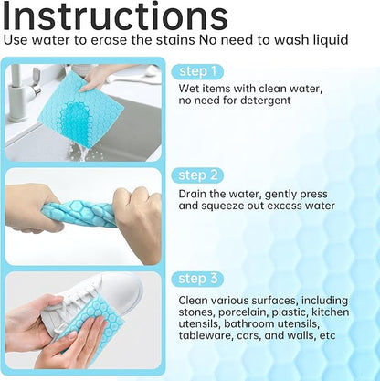 20 Pack Magic Sponge Eraser Sheets, Multi-Surface Cleaner, Disposable Portable Magic Cleaning Eraser Thin Wipes for Kitchenware Bathroom Shoe Sink Car Interiors Hard to Reach Places-Multicolor