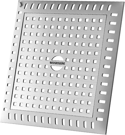 Drain Hair Catcher for Bathroom Sink,4.8" Stainless Steel and Silicone Shower Drain Covers Suitable for Drains and Bathroom Floors (1, Gray)