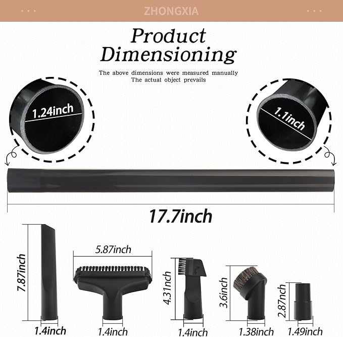 2 Set 38634078 C1409910 Upright Extension Wand Compatible with H-oover U6473-900, Wind-tunnel XL Vacuums - Universal Hose Brush Attachments Adapter Kit