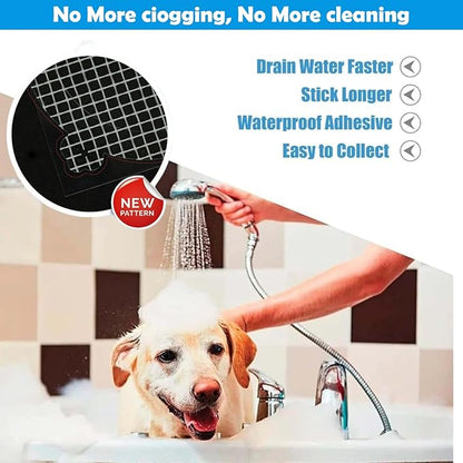 Shower Drain Cover Hair Catcher - 15 Pcs Disposable Hair Drain Stickers Shower Drain Mesh Stickers, Bathroom, Laundry, Bathtub, Kitchen, Sink, for Human and pet Hair (Circle)
