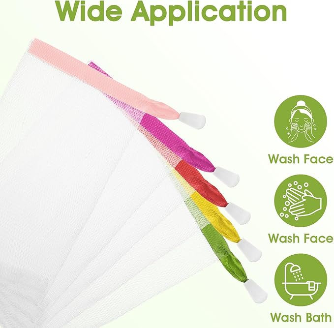 12 Pcs Soap Bag, Mesh Soap Saver Bag with Drawstring Foam Net Bar Soaps Pouch Soaps Net Soaping Packaging Bath Accessories for Soaping Bars Shower Washing Body Bath Gym Travel (White)