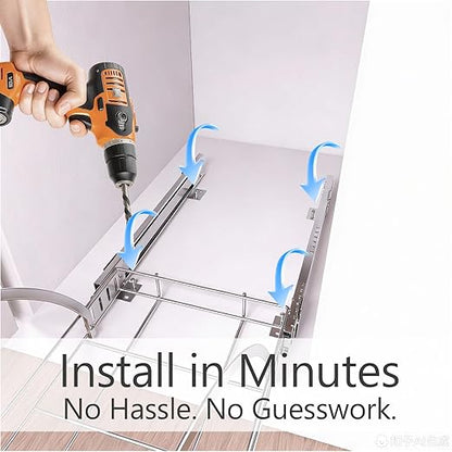Turokacase Pull Out Trash Can Under Cabinet with Soft-Close & Bionic Anti-Rust Coating, Heavy-Duty 120 lbs Sliding Garbage Bin Holder for 7-10 Gallon Cans, Fits Min. 13" W x 18" D x 18" H Cabinets