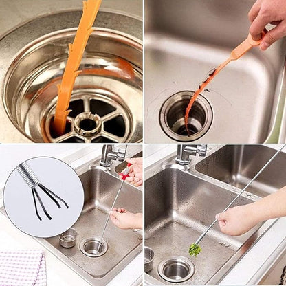 33 Inch Drain Snake Hair Clog Remover Tool, Flexible Grabber Claw Pickup, Long Reach Drain Cleaner for Sink, Toilet, Sewer, Shower, Kitchen, Bathroom Tub, Easy Unclogging Tool
