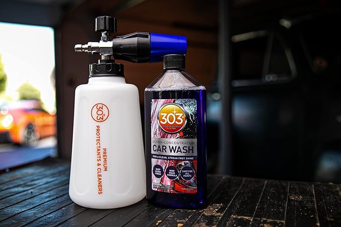 303 Products Foam Cannon for Pressure Washer, Car Wash Foam Gun with Adjustable Spray – Heavy Duty Foam Sprayer with Stainless Steel Fitting, 2 Liter (2L)