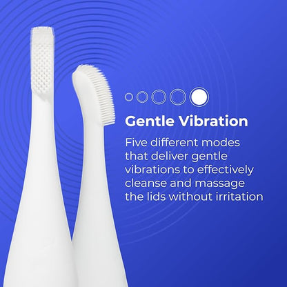 Blinkjoy Electric Eyelid Brush 2 – Optometrist Approved Lid Hygiene Tool for Demodex, Blepharitis & Dry Eyes – Gently Removes Dirt, Oil & Makeup to Support Healthy Lid Hygiene (White)