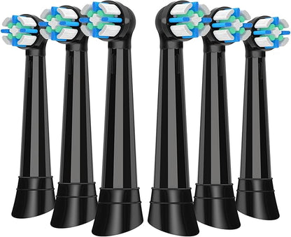 6 Pack IO Brush Head Compatible with Oral B IO 2/3/4/5/6/7/8/9/10/Deep Clean Electric Toothbrush, Replacement Heads Compatible with Oral B IO for Effective Cleaning (Black)