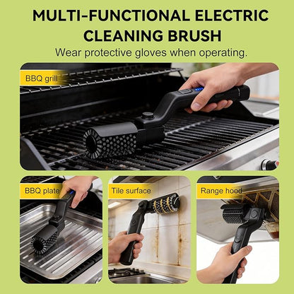 Vahrelo Grillmaster Pro Electric BBQ Grill Brush, Cordless Rotary Cleaner, 300 350 400 RPM Speeds, 180 Degree Adjustable Head, Type C Charging for Outdoor Grates