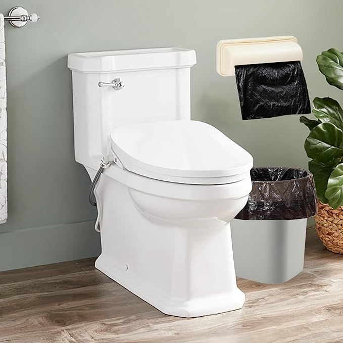 2 PCS Trash Bag Dispenser Roll Holder Bottom of Can, Adhesive Wall Mount Kitchen Garbage Bag Organizer and Storage Under Sink Inside Trashcan Cabinet for Home Bathroom (Beige)