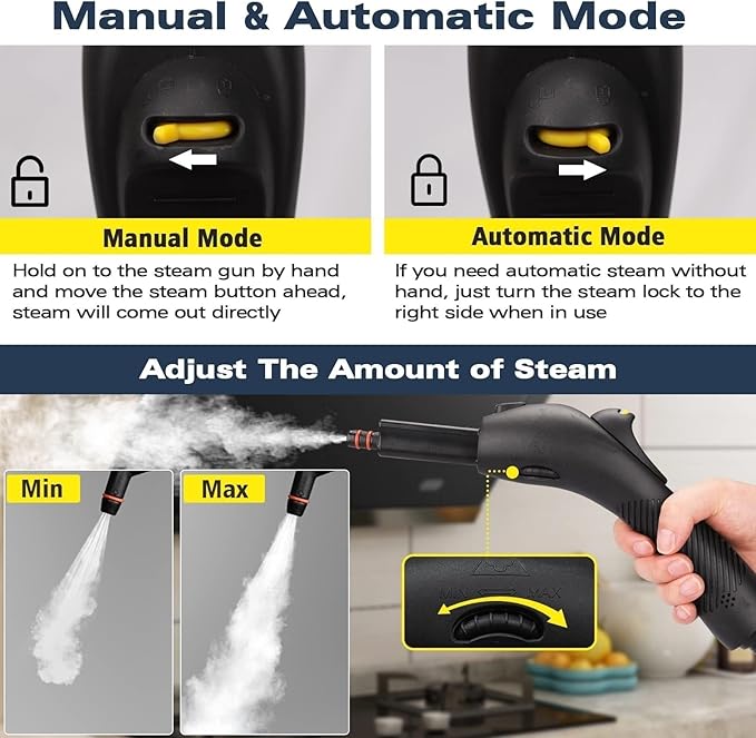 Waitbird Steam Cleaner, Steam Cleaner For Home, Handheld Steamer For Cleaning With 21 Accessories, 248 °F High Temperature, Suitable for Grout, Floor. Sofas, Upholstery, Carpets