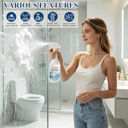 Scale Remover Bathroom Cleaner Foam Spray,Foam BathroomCleaner,Powerful Scale Remover,Bathroom Cleaner Foam Spray for Shower, Glass, Stainless Steel, Tiles, Glass and Toilet
