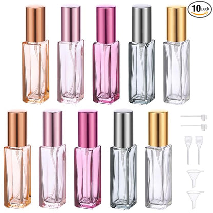 Segbeauty 10ml Mini Perfume Atomizer, 10 Pack Refillable Travel Size Bottles for Cologne, Empty Organizer Dispenser With Fine Mist Sprayer, Portable Leak-proof Bottle