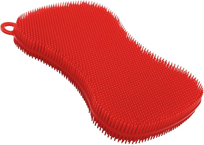 Kuhn Rikon Stay Clean Silicone Scrubber, Red