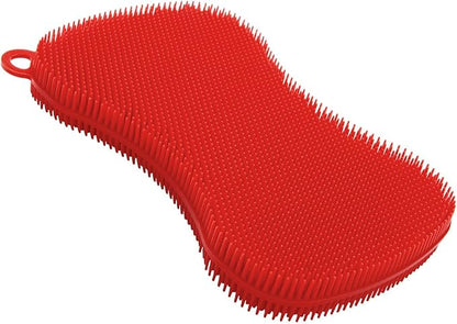 Kuhn Rikon Stay Clean Silicone Scrubber, Red
