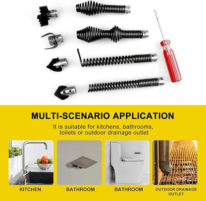 10pcs Drain Snake Drill Attachment, Root Cutter for Drain Cleaning for Heavy-Duty Cables Drain Cleaning kit Includes Fits K400, K-400, C-4, C-6, C-7, C-8, C-9 Models