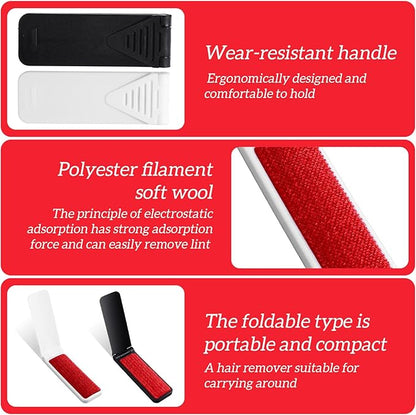 6PCS Foldable Lint Brush for Clothes Travel Size mini lint Brush Portable Reusable Compact Lints Brushes Removal for Pet Hair Remover Clothes Furniture Couch