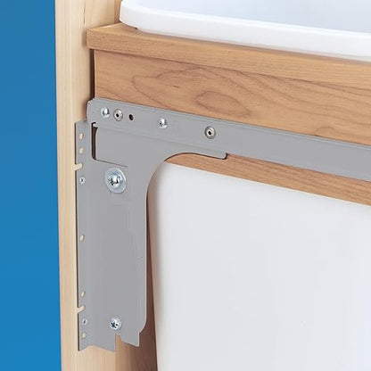 Rev-A-Shelf Top Mount Double Pullout Under Cabinet 50 Quart Kitchen Trash Cans for Full Height Cabinet, 150 Pound Rated Full-Extension Slides, 4WCTM-2150DM-2