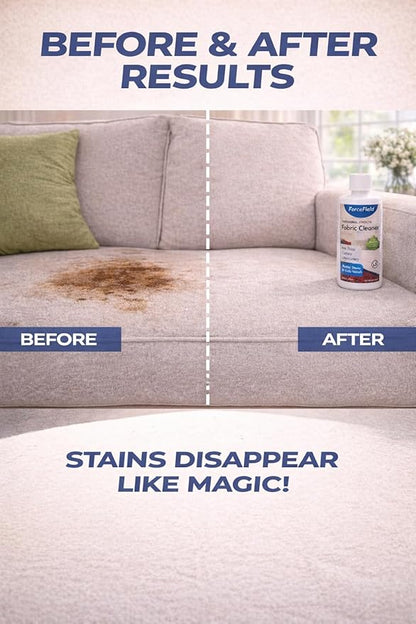 ForceField Fabric Cleaner 4 oz – Removes Tough Stains from Upholstery, Carpet, Rugs & Clothing – No Re-Soiling Formula, WoolSafe Approved, Deep Fiber Cleaning
