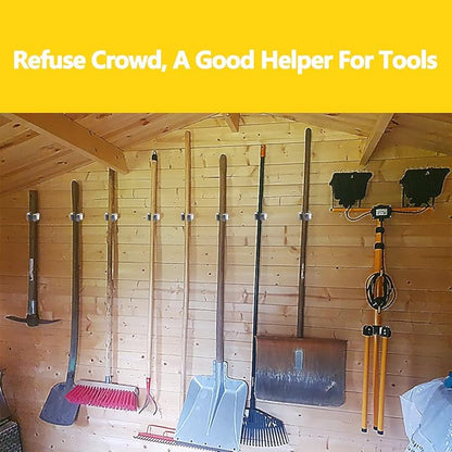 Verdenu 15 Pack Broom Holder Wall Mount, Mop and Broom Holder Wall Mount, Stainless Steel Command Broom Holder with Screws, Garden Tool Storage Organizer for Kitchen, Home, Bathroom, Garage, Grey