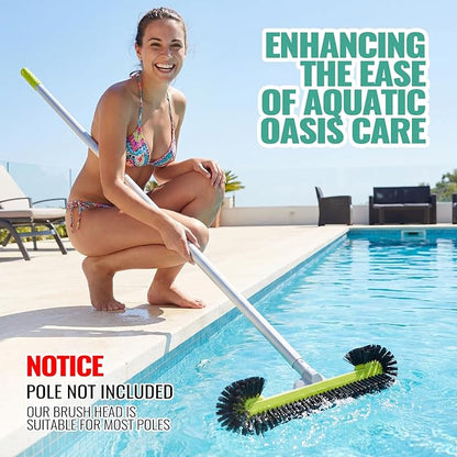 Pool Brush Head for Cleaning Walls with Hemispherical Bristles, Heavy Duty Inground/Above Ground Swimming Pool, Scrub Brush for Tile Flooring Vinyl Pools Fiberglass Fits Φ1.25” Poles (Charcoal)