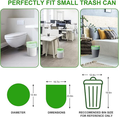 Biodegradable Trash Bags (Thickened), 5 Gallon / 20L | Unscented Strong Multipurpose Garbage Bags for Kitchen, Bathroom, Bedroom & Office, 160 Count | EnvoWise Compostable Bags