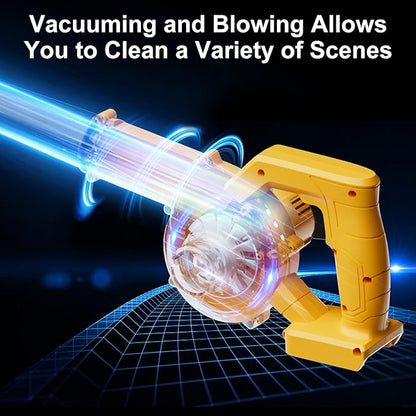 Cordless Leaf Blower for Dewalt 20V Max Battery(No Battery), Electric Jobsite Air Blower Variable Speed Up to 180MPH, 2-in-1 Handle Electric Blower and Vacuum Cleaner for Lawn Care