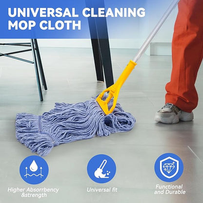 Commercial Heavy Duty Mop Heads Replacement for Rubbermaid: 9 Packs Industrial Wet Mop Head for Floor Cleaning - Commercial Products Looped End String Head Refills