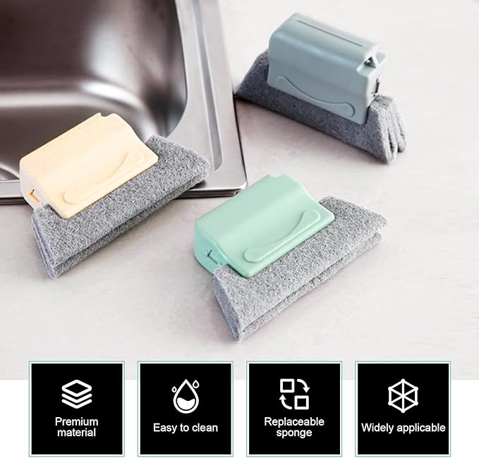 9 PCS Magic Window Track Cleaner, Multi-angle Window Groove Cleaning Brush, Sill Cleaning Tools Kit, Universal for Most Cars, Trucks, SUVs (Multicolored)
