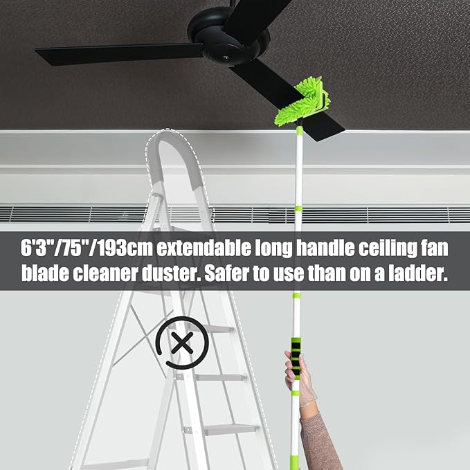 Qaestfy Pack of 2 Microfiber Pad Refill Compatible with QAE026/QAE031 Ceiling Fan Clenae Duster with Long Handle