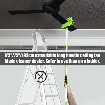Qaestfy Pack of 2 Microfiber Pad Refill Compatible with QAE026/QAE031 Ceiling Fan Clenae Duster with Long Handle
