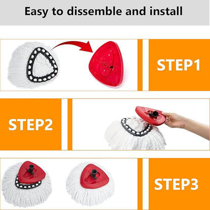 12Pack Spin Mop Replacement Heads,100% Microfiber Mop Head Replacement Compatible with Triangle Spin Mop, 360 Degree Spin Mop Refill for Easy House Cleaning Floor Mopping,Multi-Pack Value Pack