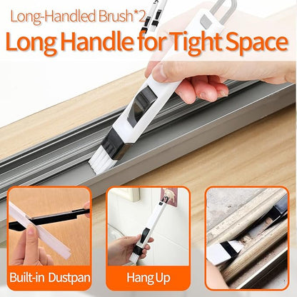 13PCS Window Sill Cleaner Tools - Deep Clean Crevice Cleaning Brush for Window/Door Tracks, Sill, Tile Lines, Kitchen Gunk, Bathroom Counters