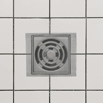 4.7 Inch x 33 FT Disposable Shower Drain Screen Self-Adhesive Stickers, with Cleaning Shovel, Showers Drain Hair Catcher, Shower Drain Mesh Stickers for Bathroom Kitchen Sink