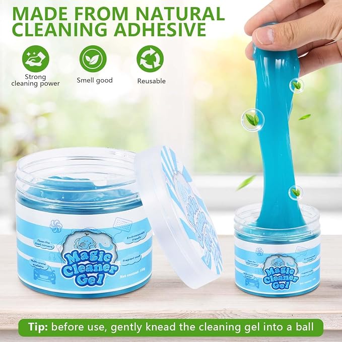 SenseYo 2 Pack Car Cleaning Gel Putty Slime, Car Interior Cleaner Detailing Tools for Notebook Keyboard Camera