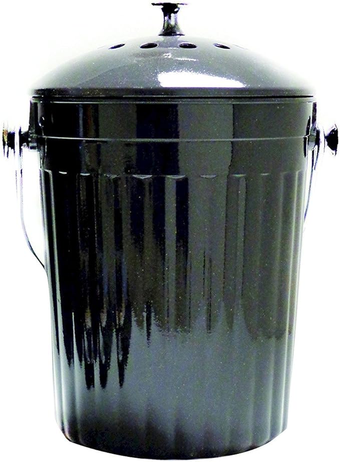 Natural Home Molded Bamboo Charcoal Compost Bin, 1 gallon, Charcoal