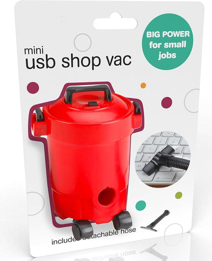Mini USB Powered Shop Vac – Compact Wet Dry Vacuum Cleaner for Carpet, Cars & Small Jobs – Portable Cordless Shop Vacuum with Detachable Hose & 5ft USB Cord – Small Wet Dry Shop Vac