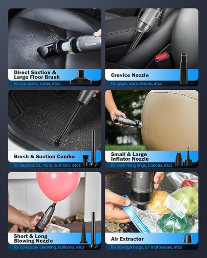 Saker Small Handheld Vacuum Cleaner, Car Detail Vacuum Cleaner Cordless with Brushless Motor and Steel Filter for Gifts, Cars,Bedrooms,Offices Cleaning HL109B