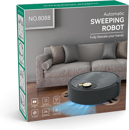 Mini Cleaner Sweeping Robot Super Suction Low Noise One Start Rechargeable Vacuum Cleaner Sweeping Mopping Robot Memory Multiple Cleaning Modes Black One Size