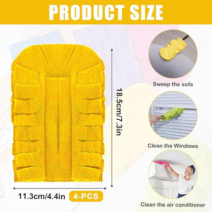 2026 New 360° Electrostatic Duster Refills, Washable Reusable Microfiber Fleece Pads for Home & Pet Hair Blinds, Car, Furniture, Fans Cleaning(4 Colors)